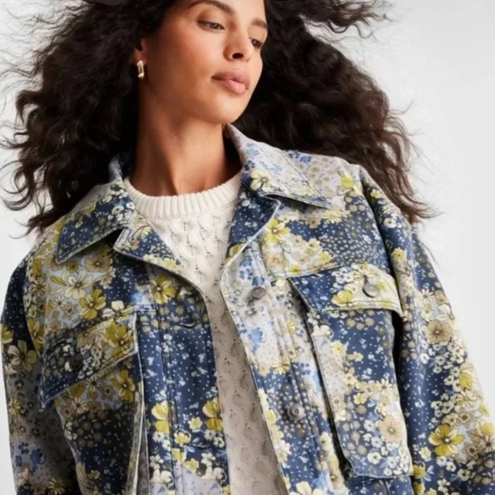 Future Collective‎ Cottagecore Oversized Trucker Denim Jacket